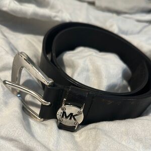 Ladies Michael Kors Black Leather Belt